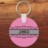 Gray Deco Flourish Sleutelhanger (Voorkant)