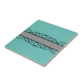 Gray Deco Flourish Tegeltje (Zijkant)