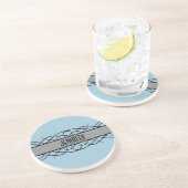 Gray Deco Flourish Zandsteen Onderzetter (Zijkant)