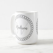 Gray Decorative Circle Pas Monogram Mok aan (Voorkant links)