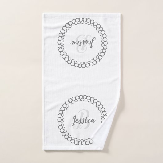 Gray Decorative Cirogram Monogram Bath-handdoekset Bad Handdoek (Handdoek)