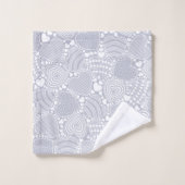 Gray Decorative Hearts Pattern Bad Handdoek (Wasdoekje)