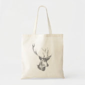 Gray Deer Head  Illustratie Tote Bag (Voorkant)