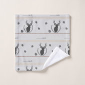 Gray Deer Patroon Bad Handdoek (Wasdoekje)