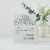 GRAY DESERT CACTI SUCCULENT SKETCH BEWAREN DE DATU AANKONDIGINGSKAART (Staand voorkant)