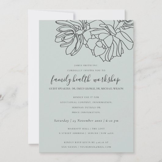 GRAY DESERT CACTI SUCCULENT SKETCH WORKSHOP EVEN KAART (Voorkant)