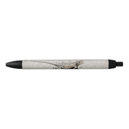 Gray Desert Lizard op een foto van Sidewalk Zwarte Inkt Pen