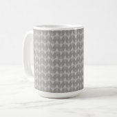 Gray Diamond Pattern Koffiemok (Voorkant links)