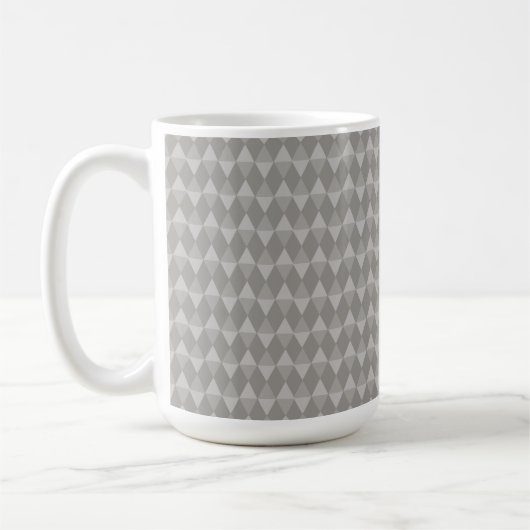 Gray Diamond Pattern Koffiemok (Links)
