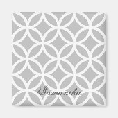 Gray Diamond Pattern Personalized Magnet (Voorkant)