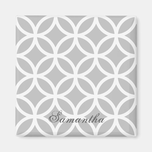 Gray Diamond Pattern Personalized Magnet (Voorkant)