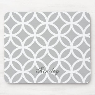 Gray Diamond Pattern Personalized Mousepad Muismat