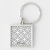 Gray Diamond Pattern Persoonlijke Sleutelhanger (Voorkant)