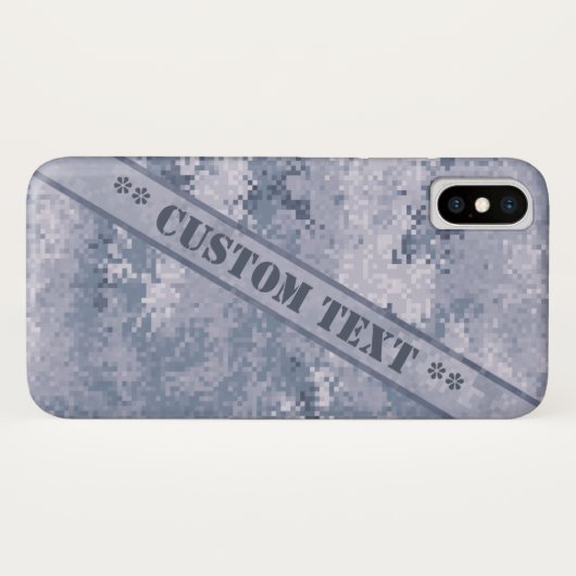 Gray Digi Camo met aangepaste tekst Case-Mate iPhone Case (Achterkant (horizontaal))
