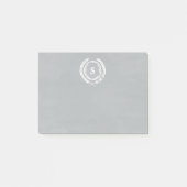 Gray Distress Laurel Monogram Post-it® Notes (Voorkant)