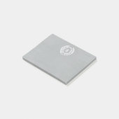 Gray Distress Laurel Monogram Post-it® Notes (Schuin)