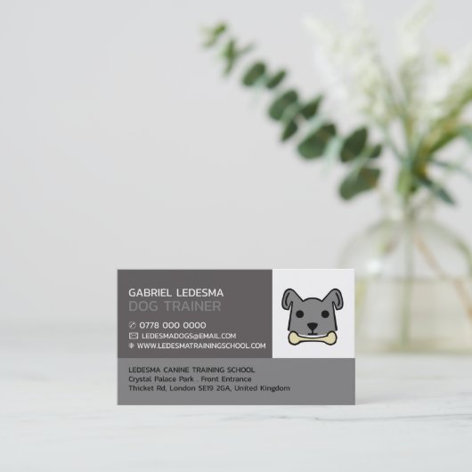 Gray Dog, Dog Trainer Visitekaartje (Staand voorkant)