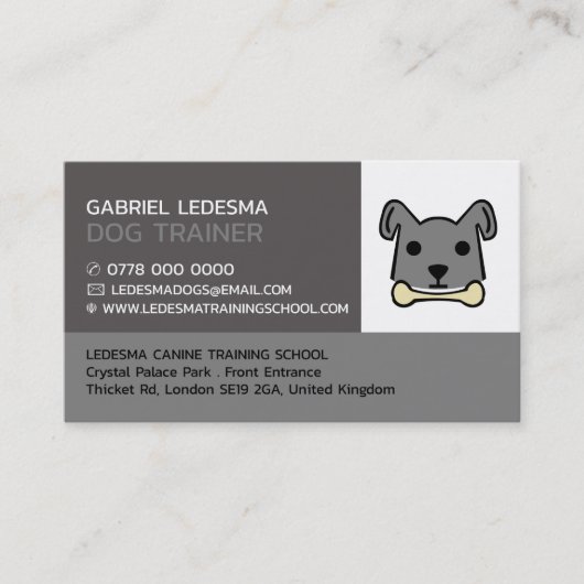 Gray Dog, Dog Trainer Visitekaartje (Voorkant)