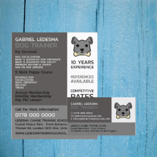 Gray Dog, Dog Trainer Visitekaartje