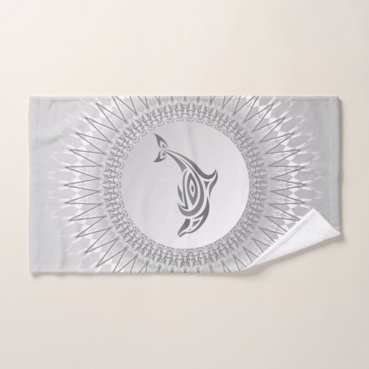 Gray Dolphin Mandala Handdoek (Handdoek)