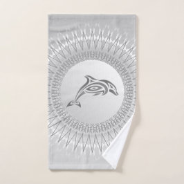 Gray Dolphin Mandala Handdoek