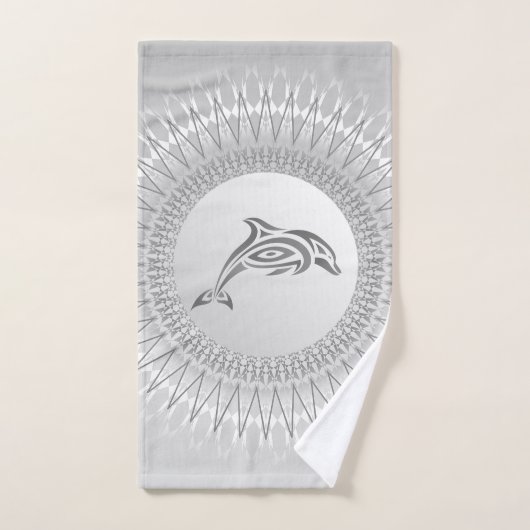 Gray Dolphin Mandala Handdoek (Handdoek)