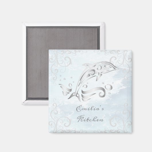 Gray Dolphin Personalized Magnet (Voorkant / Achterkant)