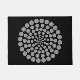 GRAY DOT PRINT.  ACHTERGRONDKLEUR. DEURMAT