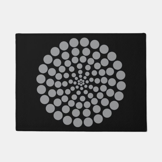 GRAY DOT PRINT.  ACHTERGRONDKLEUR. DEURMAT (Voorkant)