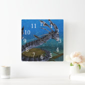Gray Dragon Clock Vierkante Klok (Huis)