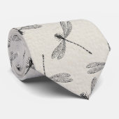 Gray Dragonfly Pattern Stropdas (Opgerold)