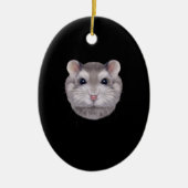 Gray Dwarf Hamster Face Keramisch Ornament (Voorkant)
