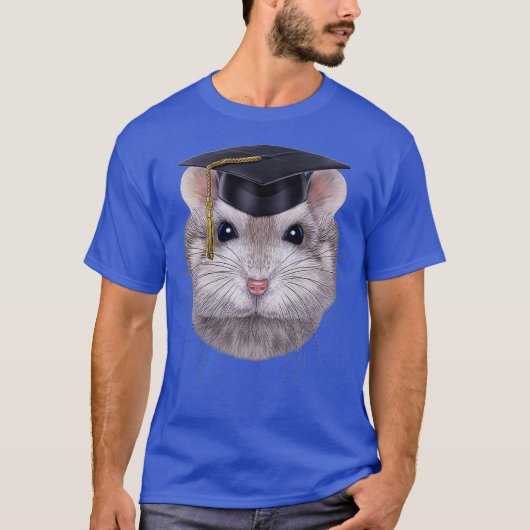 Gray Dwarf Hamster met Bachelor Universiteit T-shirt (Voorkant)