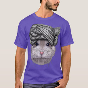 Gray Dwarf Hamster met Turban Head Wrap T-shirt