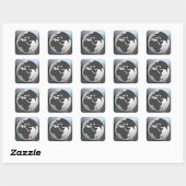 Gray Earth Wereldbol Square Sticker