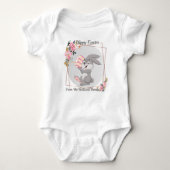 Gray Easter Bunny Personalized Baby Bodysuit (Voorkant)
