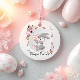 Gray Easter Bunny Personalized Favor Tags Bedankjes Labels