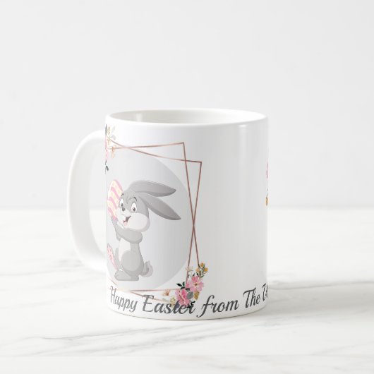 Gray Easter Bunny Personalized Mug Koffiemok (Voorkant links)