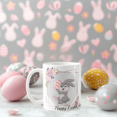 Gray Easter Bunny Personalized Mug Koffiemok