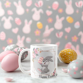 Gray Easter Bunny Personalized Mug Koffiemok