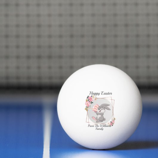 Gray Easter Bunny Personalized Ping Pong Ball (Net)