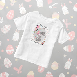 Gray Easter Bunny Personalized Toddler T-Shirt
