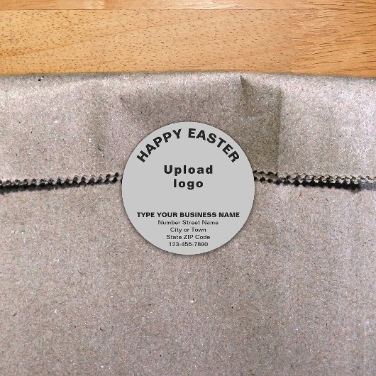 Gray Easter Business Round Sticker