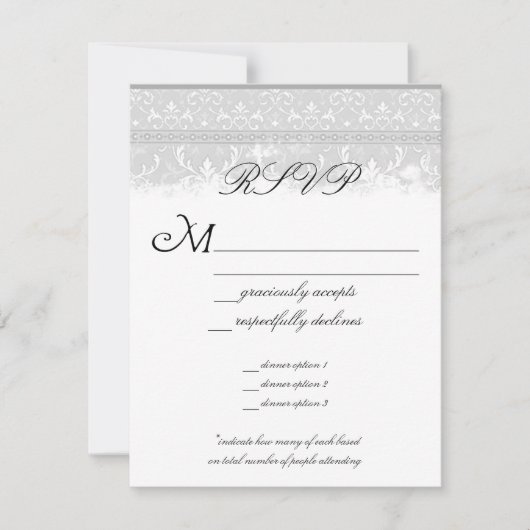 Gray Elegance Wedding RSVP (Voorkant)
