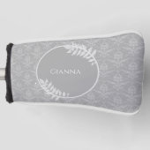 Gray Elegant Damask Golf Head Hoesje Golfheadcover (Voorkant)