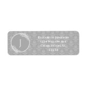 Gray Elegant Damask Label (Voorkant)
