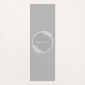 Gray Elegant Damask Yoga Mat (Voorkant)
