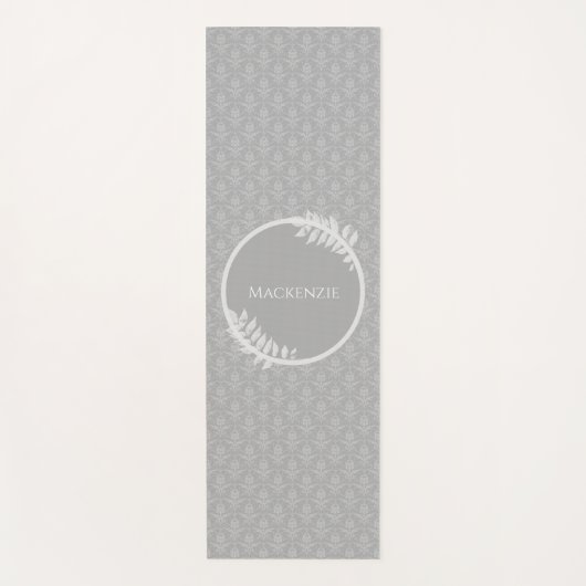 Gray Elegant Damask Yoga Mat (Voorkant)