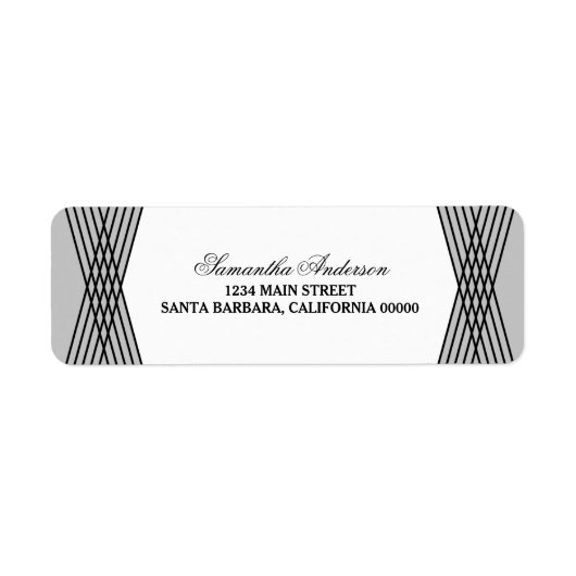 Gray Elegant Deco Adresetiketten Etiket (Voorkant)