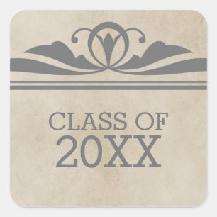 Gray Elegant Deco Afstuderen Stickers
